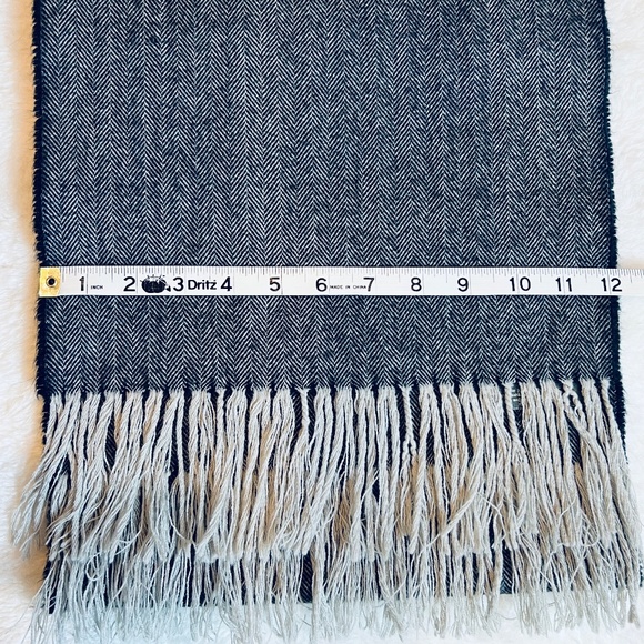 Softer Than Cashmere Gray Herringbone Fringe Scarf - Picture 5 of 7